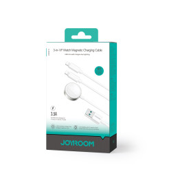 Joyroom S-IW007 3 viename laidas USB-A magnetinis įkroviklis - Lightning 1,2 m - baltas