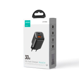 Joyroom JR-TCF08EU Speed Series 30W USB-A / USB-C PD/ QC/ AFC/ FCP greitas įkroviklis - juodas