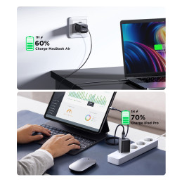 Joyroom JR-TCF07EU Speed Series 30W USB-C PD/ QC/ AFC/ FCP sieninis įkroviklis - juodas