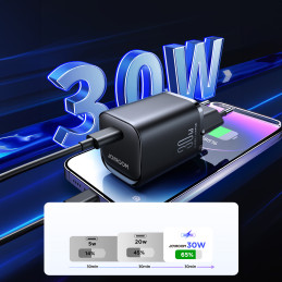Joyroom JR-TCF07EU Speed Series 30W USB-C PD/ QC/ AFC/ FCP sieninis įkroviklis - juodas