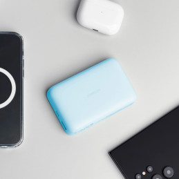 Joyroom JR-W020 20W 10000mAh MagSafe maitinimo blokas + USB-A - USB-C laidas 0,30 m - šviesiai mėlynas
