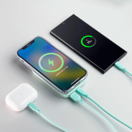 Joyroom JR-W020 20W 10000mAh MagSafe maitinimo blokas + USB-A - USB-C laidas 0,30 m - šviesiai mėlynas