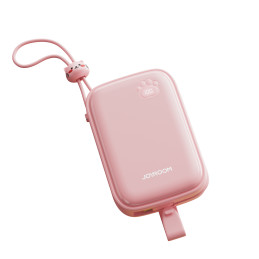 Powerbank Joyroom JR-L008 Plus Cutie Series 22,5W 20000mAh su stovu + USB-A - USB-C laidas - rožinis