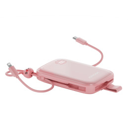 Powerbank Joyroom JR-L008 Plus Cutie Series 22,5W 20000mAh su stovu + USB-A - USB-C laidas - rožinis