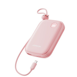 Powerbank Joyroom JR-L008 Plus Cutie Series 22,5W 20000mAh su stovu + USB-A - USB-C laidas - rožinis