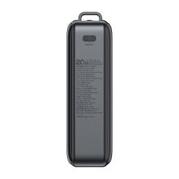 Acefast M4 PD 67W 20000mAh Powerbank su įmontuotu laidu - juodas