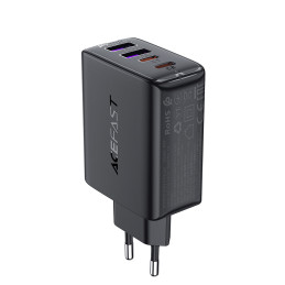 Acefast A61 PD 45W GaN įkroviklis 2 x USB-C + 2 x USB-A su 4 prievadais - juodas