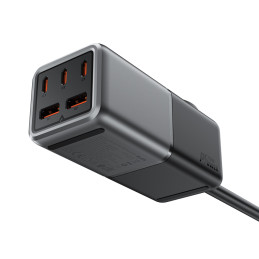 Acefast Z2 GaN 75W PD stalinis įkroviklis 3x USB-C 2x USB-A - juoda ir pilka