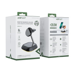 3in1 Acefast E16 15W indukcinio įkrovimo stotelė telefonui / ausinėms / laikrodžiui - juoda