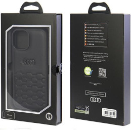 Audi GT Sintetinės odos dėklas iPhone 15 - juodas