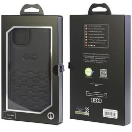 Audi GT Sintetinės odos dėklas iPhone 15 Plus - juodas