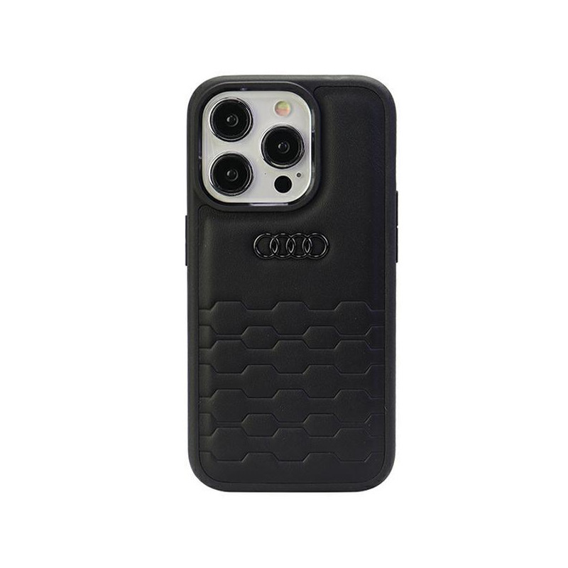 Audi GT Sintetinės odos dėklas iPhone 15 Pro - juodas