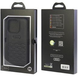 Audi GT Sintetinės odos dėklas iPhone 15 Pro - juodas