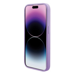 Guess Saffiano MagSafe dėklas iPhone 15 Plus - violetinis