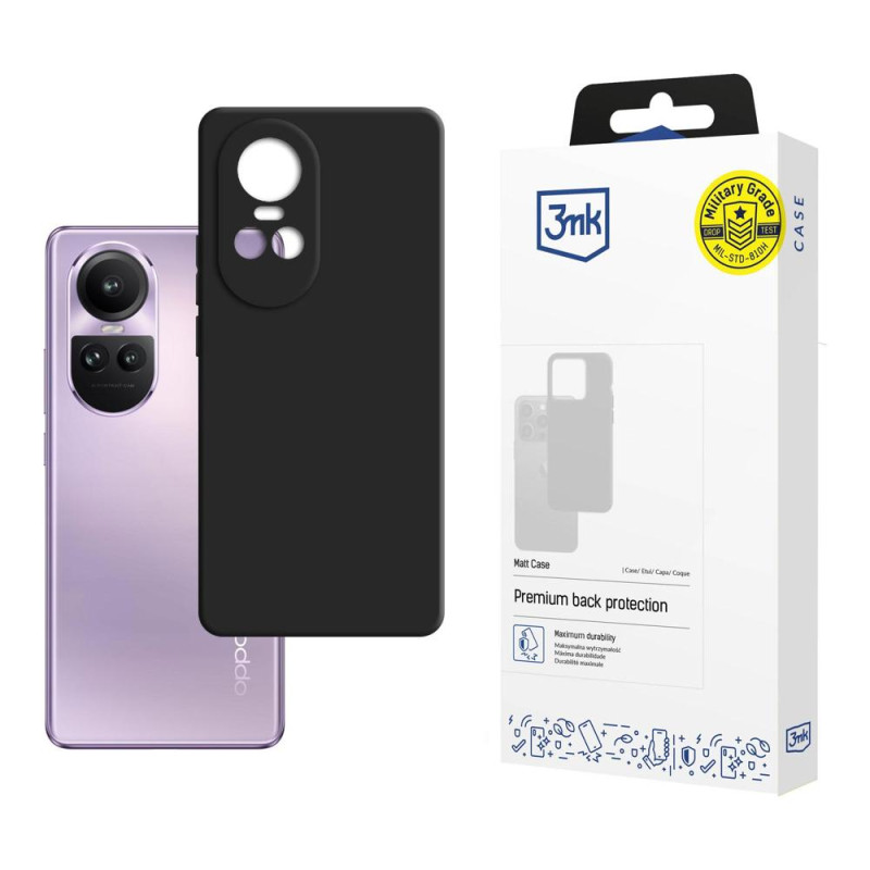 3mk matinis dėklas, skirtas Oppo Reno 10 (CPH2531) / Pro – juodas