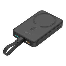 „Baseus Magnetic Mini MagSafe“ 10 000 mAh 20 W maitinimo blokas su įmontuotu „Lightning“ laidu – juodas + „Baseus Simple...
