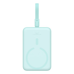 Baseus Magnetic Mini MagSafe 10000mAh 20W maitinimo blokas su įmontuotu Lightning laidu – mėlynas + Baseus Simple Series...