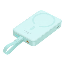 Baseus Magnetic Mini MagSafe 10000mAh 20W maitinimo blokas su įmontuotu Lightning laidu – mėlynas + Baseus Simple Series...