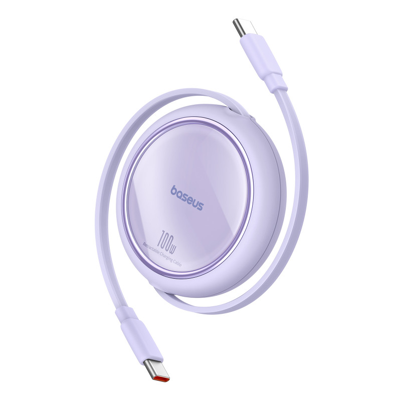 Baseus Free2Draw Mini USB-C – USB-C ištraukiamas kabelis 100W 1m – violetinė