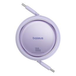 Baseus Free2Draw Mini USB-C – USB-C ištraukiamas kabelis 100W 1m – violetinė