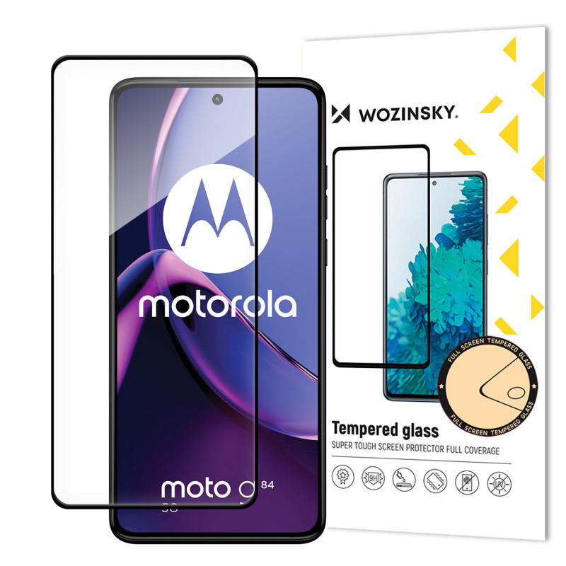 Wozinsky grūdintas stiklas Full Glue for Motorola Moto G84 viso ekrano su rėmeliu - juodas
