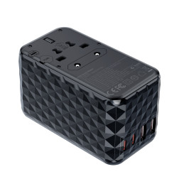 Choetech PD6028 EU / JAV / AUS / JK kelioninis adapteris 2x USB-C 2x USB-A 100W - juodas