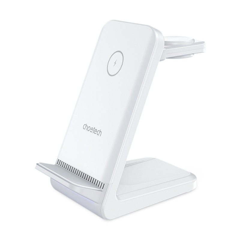 Choetech T608 15W 3in1 indukcinio įkrovimo stotelė - balta