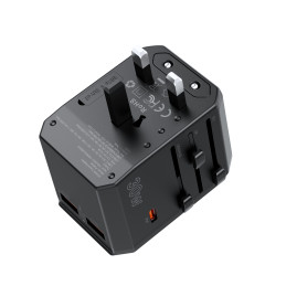 Choetech PD6041 USB-C USB-A PD 30W kelioninis įkroviklis su 4 US EU UK AU kištukais – juodas