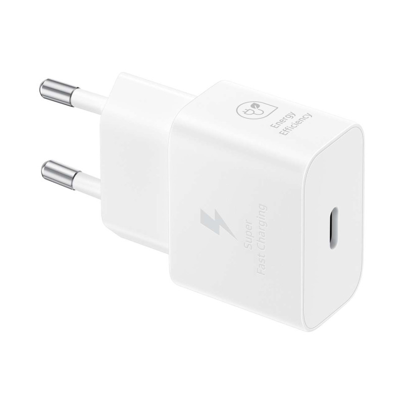 Samsung EP-T2510NWEGEU GaN USB-C 25W SFC sieninis įkroviklis - baltas