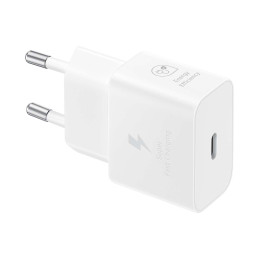 Samsung EP-T2510XWEGEU 25W SFC GaN sieninis įkroviklis su USB-C laidu – baltas