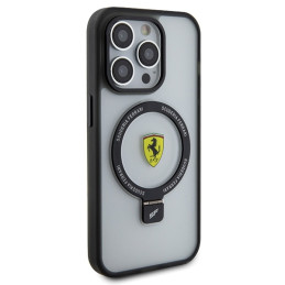 Ferrari Ring Stand 2023 Collection MagSafe dėklas, skirtas iPhone 15 Pro - skaidrus