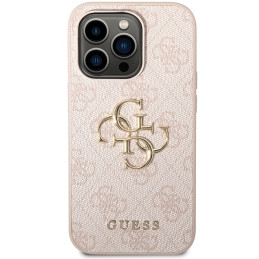 Guess 4G Big Metal Logo dėklas, skirtas iPhone 15 Pro Max - rožinis