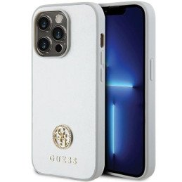 Guess Strass Metal Logo dėklas, skirtas iPhone 15 Pro Max - sidabrinis