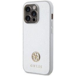 Guess Strass Metal Logo dėklas, skirtas iPhone 15 Pro Max - sidabrinis