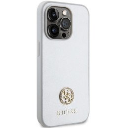 Guess Strass Metal Logo dėklas, skirtas iPhone 15 Pro Max - sidabrinis