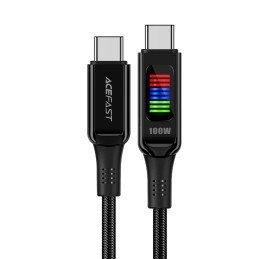 Acefast C7-03 USB-C USB-C 100 W 1,2 m laidas su ekranu – juodas