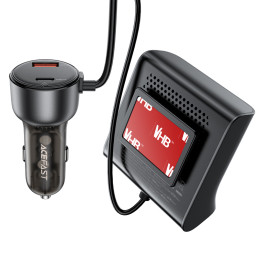 Acefast B11 138W USB-A USB-C automobilinis įkroviklis su 6 prievadais – juodas
