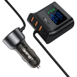 Acefast B11 138W USB-A USB-C automobilinis įkroviklis su 6 prievadais – juodas