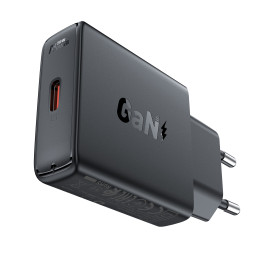 Acefast A65 PD 20W GaN USB-C itin plonas sieninis įkroviklis – juodas