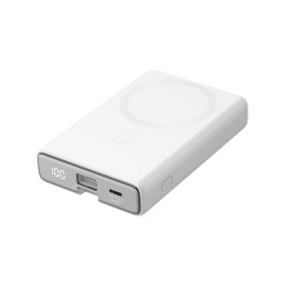 Joyroom JR-PBM01 magnetinis maitinimo blokas 10000mAh 20W su stovu + Lightning laidas - USB-C - balta