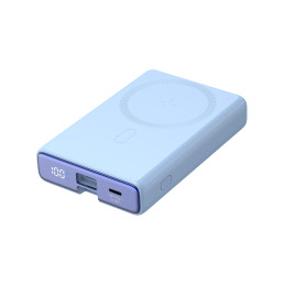 Powerbank Joyroom JR-PBM01 magnetinis 10000mAh 20W su stovu + Lightning laidas - USB-C - mėlynas