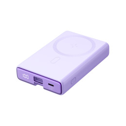 Powerbank Joyroom JR-PBM01 magnetinis 10000mAh 20W su stovu + Lightning laidas - USB-C - violetinė