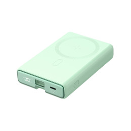 Powerbank Joyroom JR-PBM01 magnetinis 10000mAh 20W su stovu + Lightning laidas - USB-C - žalias