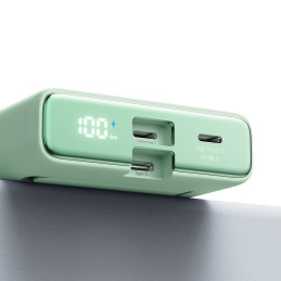 Powerbank Joyroom JR-PBM01 magnetinis 10000mAh 20W su stovu + Lightning laidas - USB-C - žalias