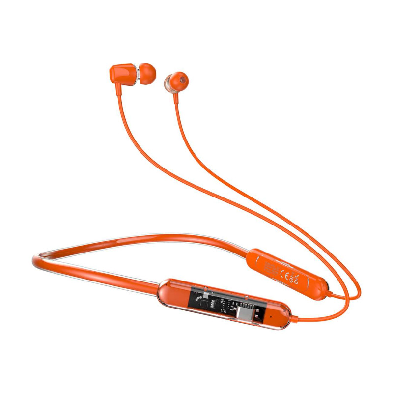 Dudao U5Pro Bluetooth 5.3 belaidės ausinės – oranžinės spalvos