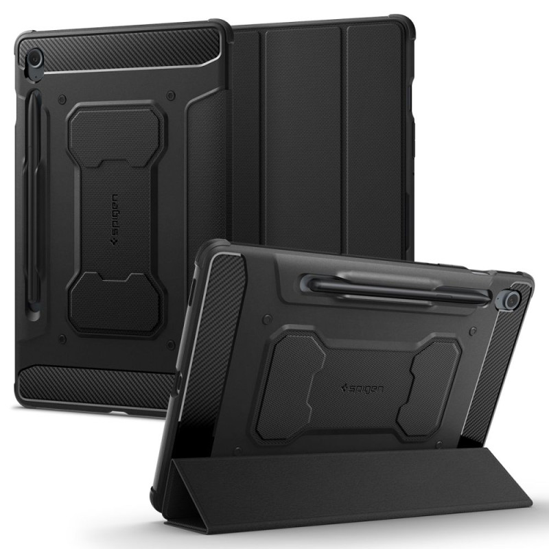 Spigen Rugged Armor Pro dėklas, skirtas Samsung Galaxy Tab S9 FE 10.9& 39 & 39 X510 / X516B – juodas