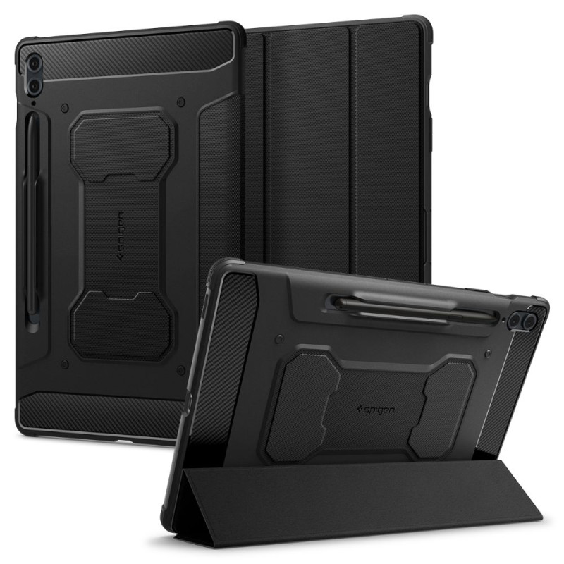 Spigen Rugged Armor Pro dėklas, skirtas Samsung Galaxy Tab S9 FE+ 12.4& 39 & 39 X610 / X616B – juodas