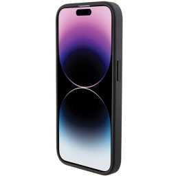 BMW Leather Textured & Stripe dėklas iPhone 15 Pro - juodas