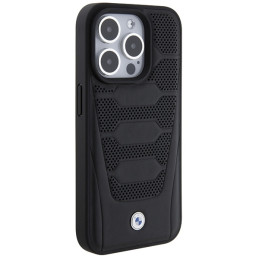 BMW Leather Seats Pattern dėklas iPhone 15 Pro - juodas
