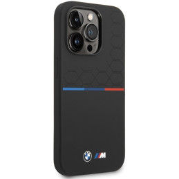BMW Silicone Pattern dėklas iPhone 15 Pro - juodas